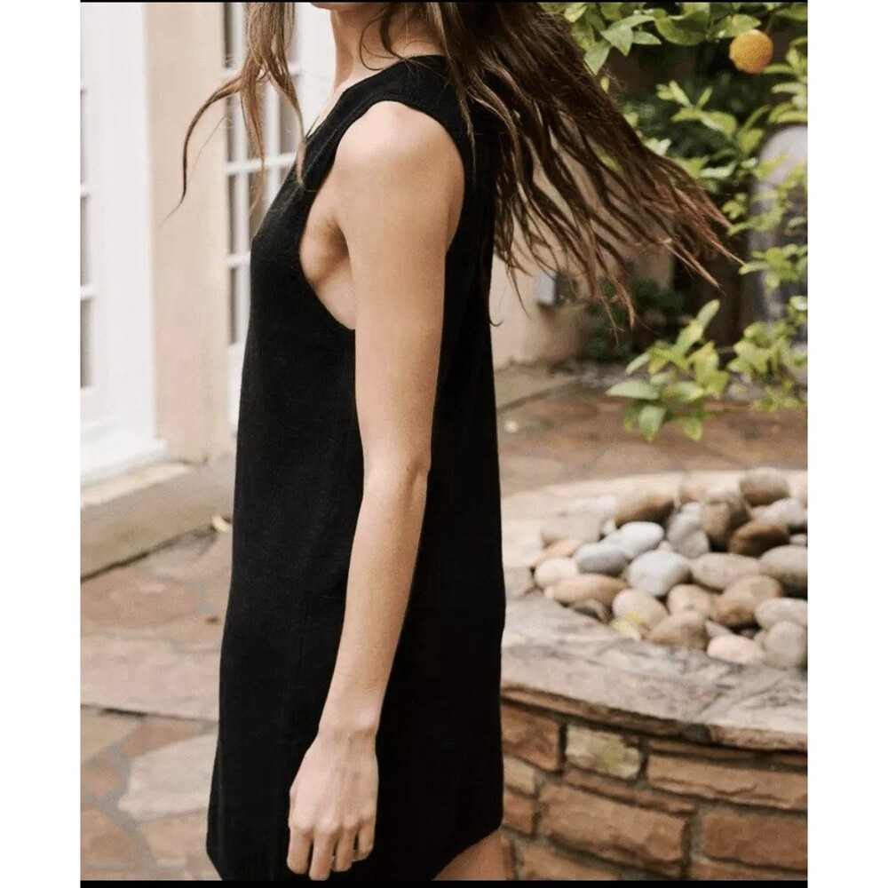 Free People Beach Nina Mini Knit Dress Black Small